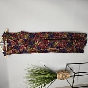 Vintage Maggie Lawrence Collection Red Purple Floral‎ Maxi Dress Size 12